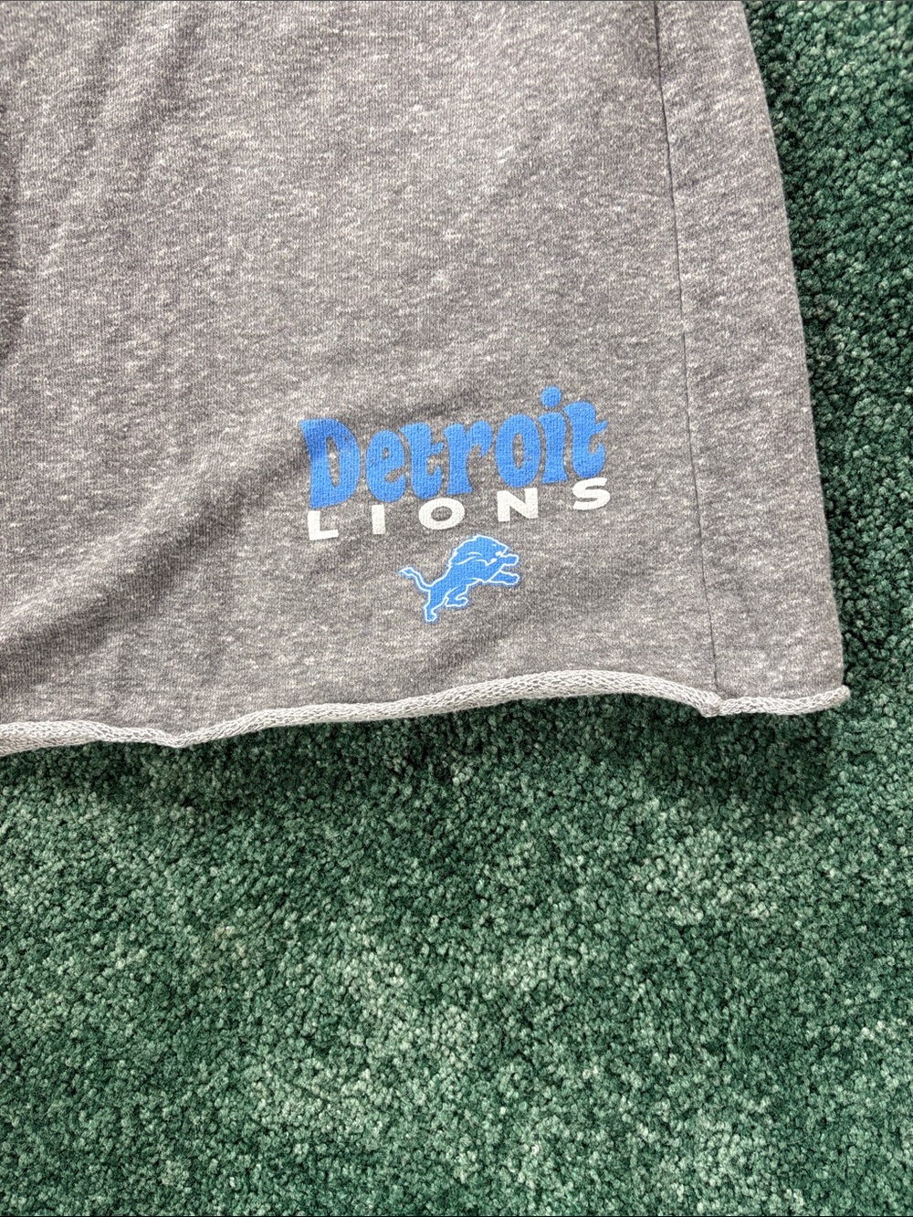 Detroit Lions Men's Gray Athletic Drawstring Shorts - Picture 2 of 4